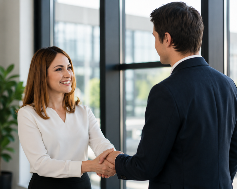 Recruiter interviewing an international candidate